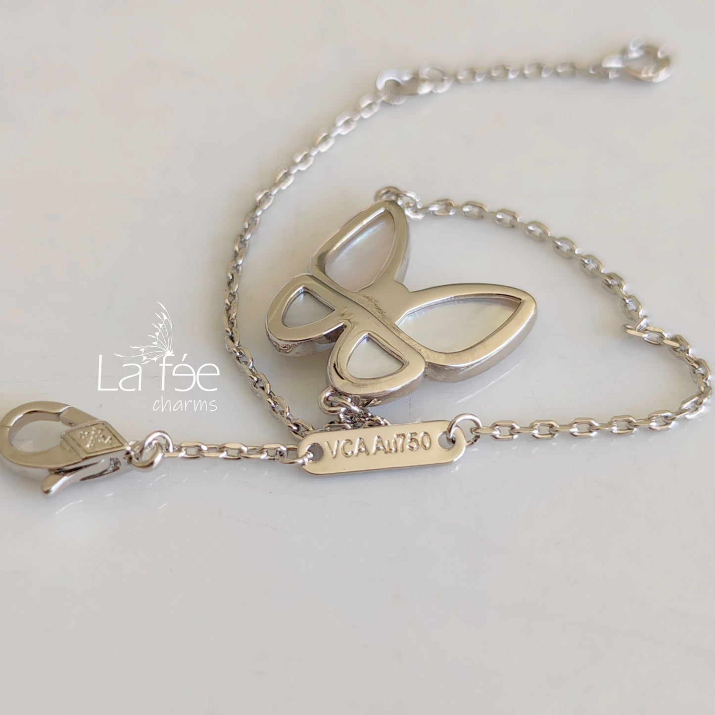 Pulsera Mariposa Blanca con Zircón