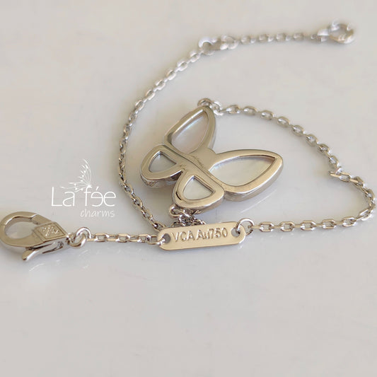 Pulsera Mariposa Blanca con Zircón
