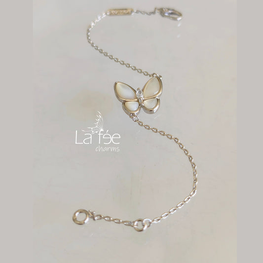 Pulsera Mariposa Blanca con Zircón