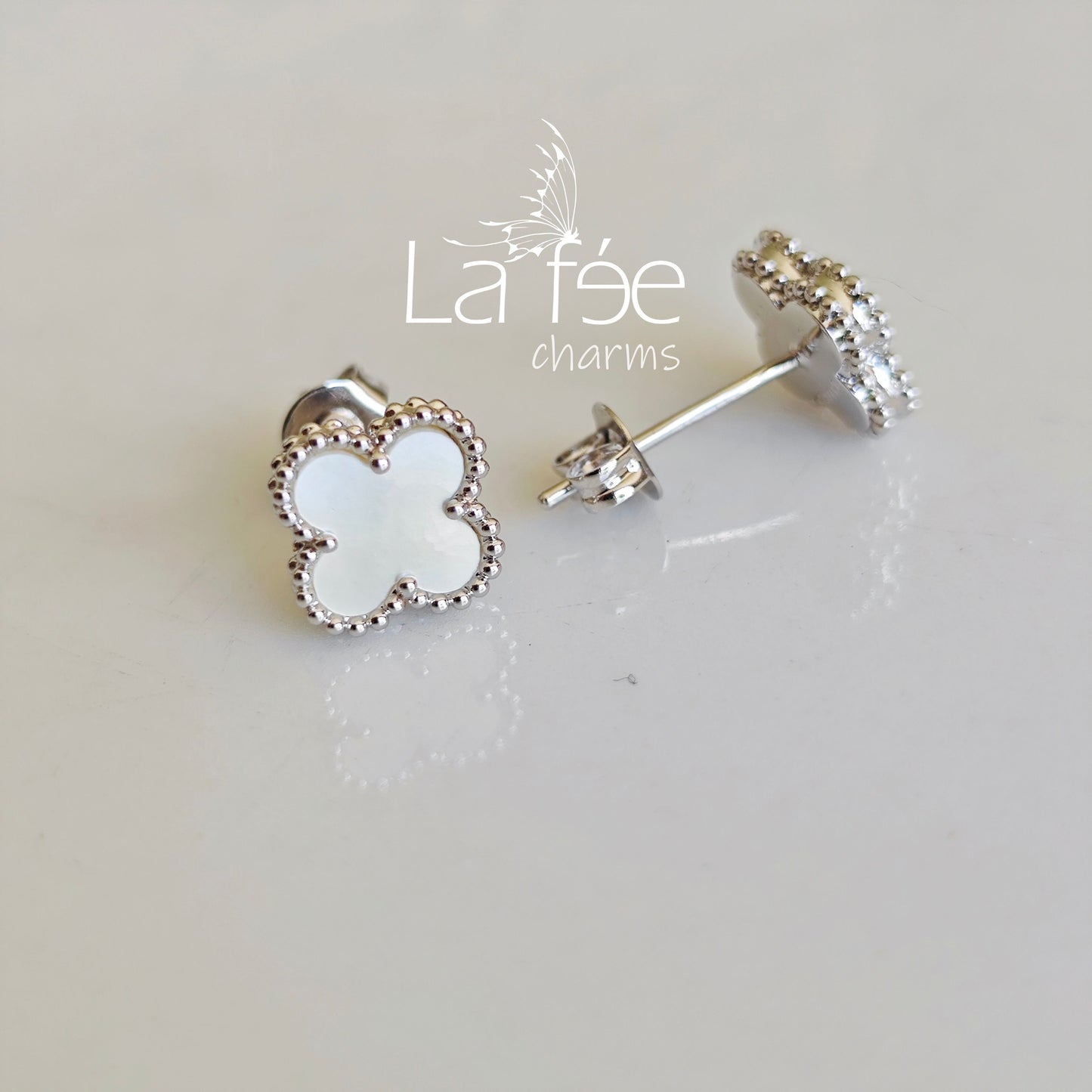 Aros Trébol Blanco - 10mm