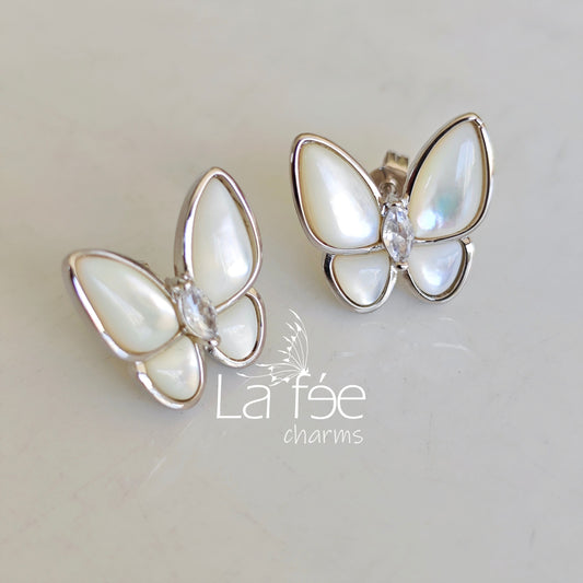 Aros Mariposas Blancas