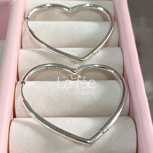 Aros Corazón Color Plata