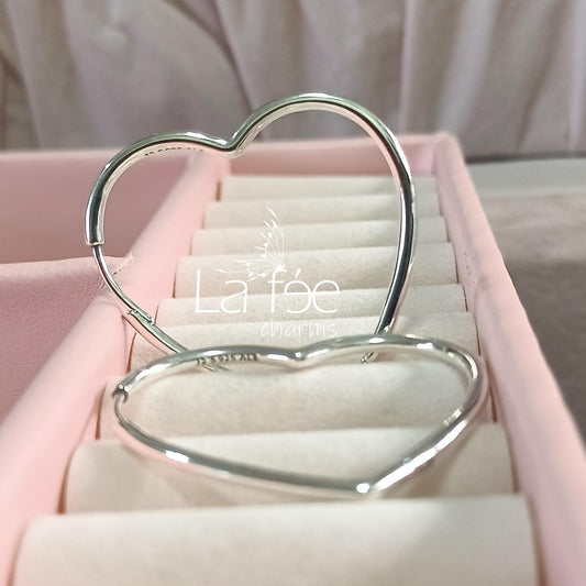 Aros Corazón Color Plata