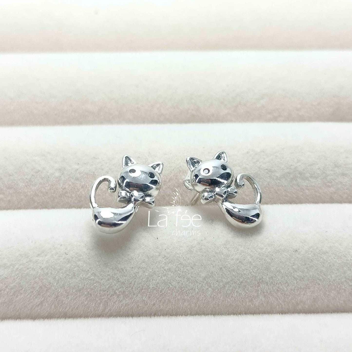 Aros Gatitos de Plata