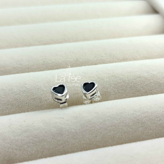 Aros Corazón Negro