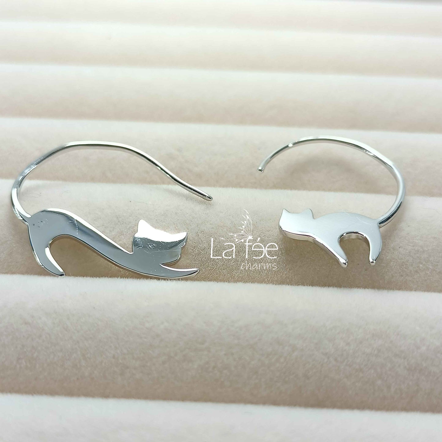 Aros Gatitos de Plata