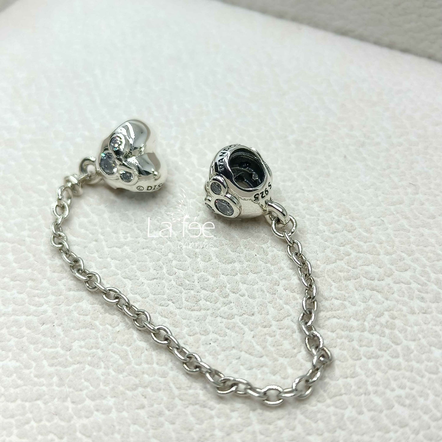 Cadena de Seguridad Corazón Mickey Mouse con Zircones