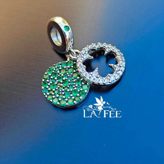 Charm Trébol Verde en Pavé