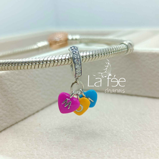 Charm Colgante Corazones Color
