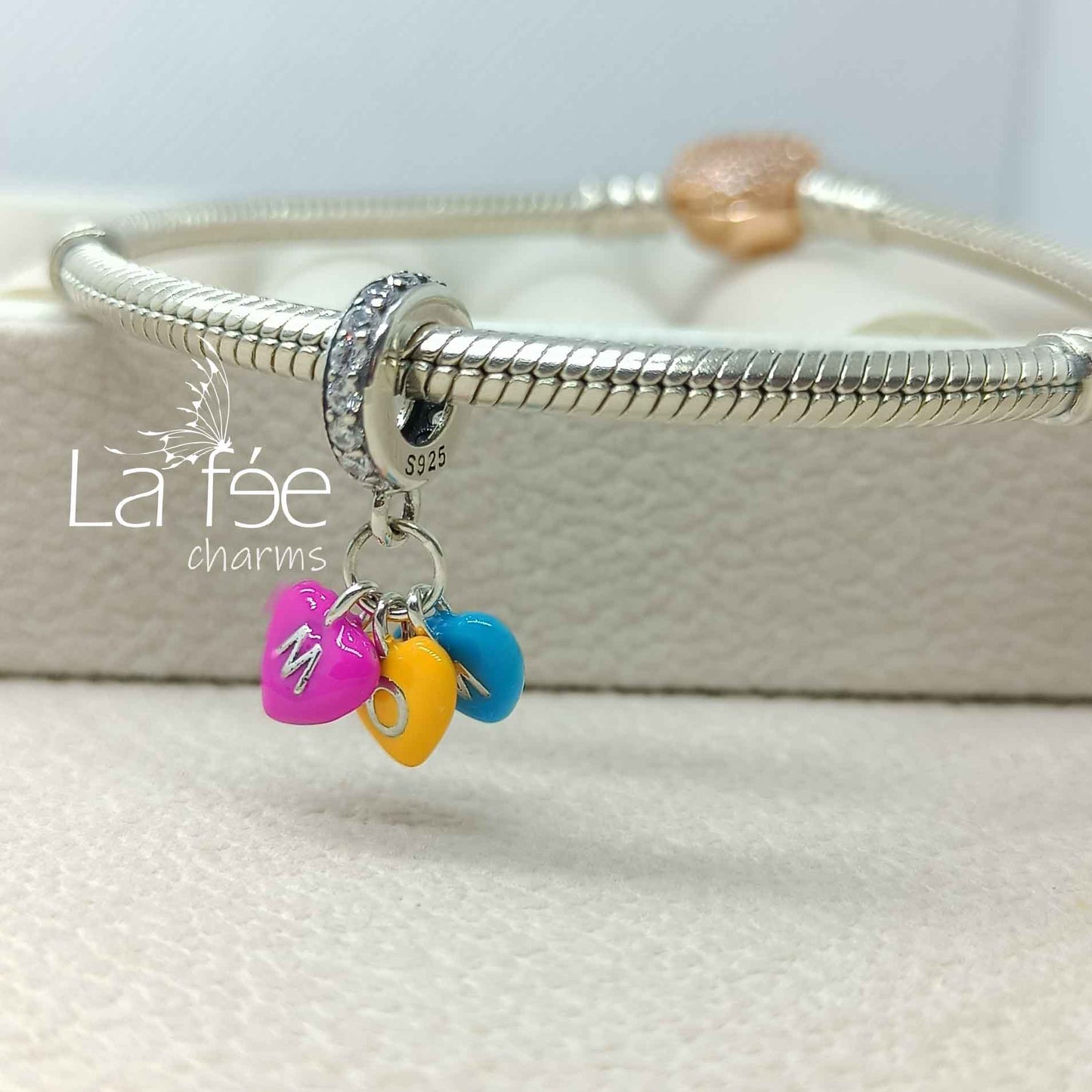 Charm Colgante Corazones Color