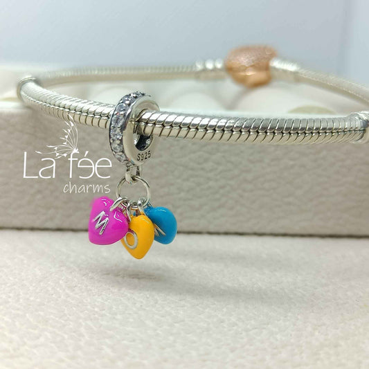 Charm Colgante Corazones Color