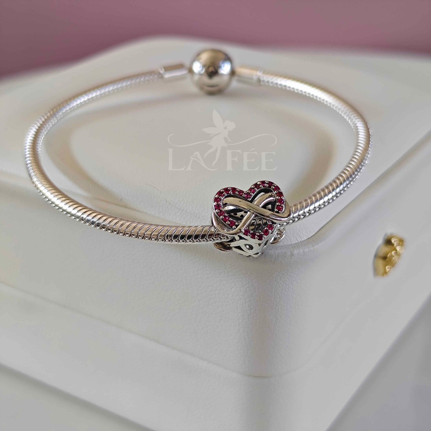 Charm Corazón Infinito Rosa