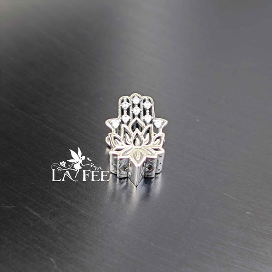 Charm Mano de Fátima Flor de Loto