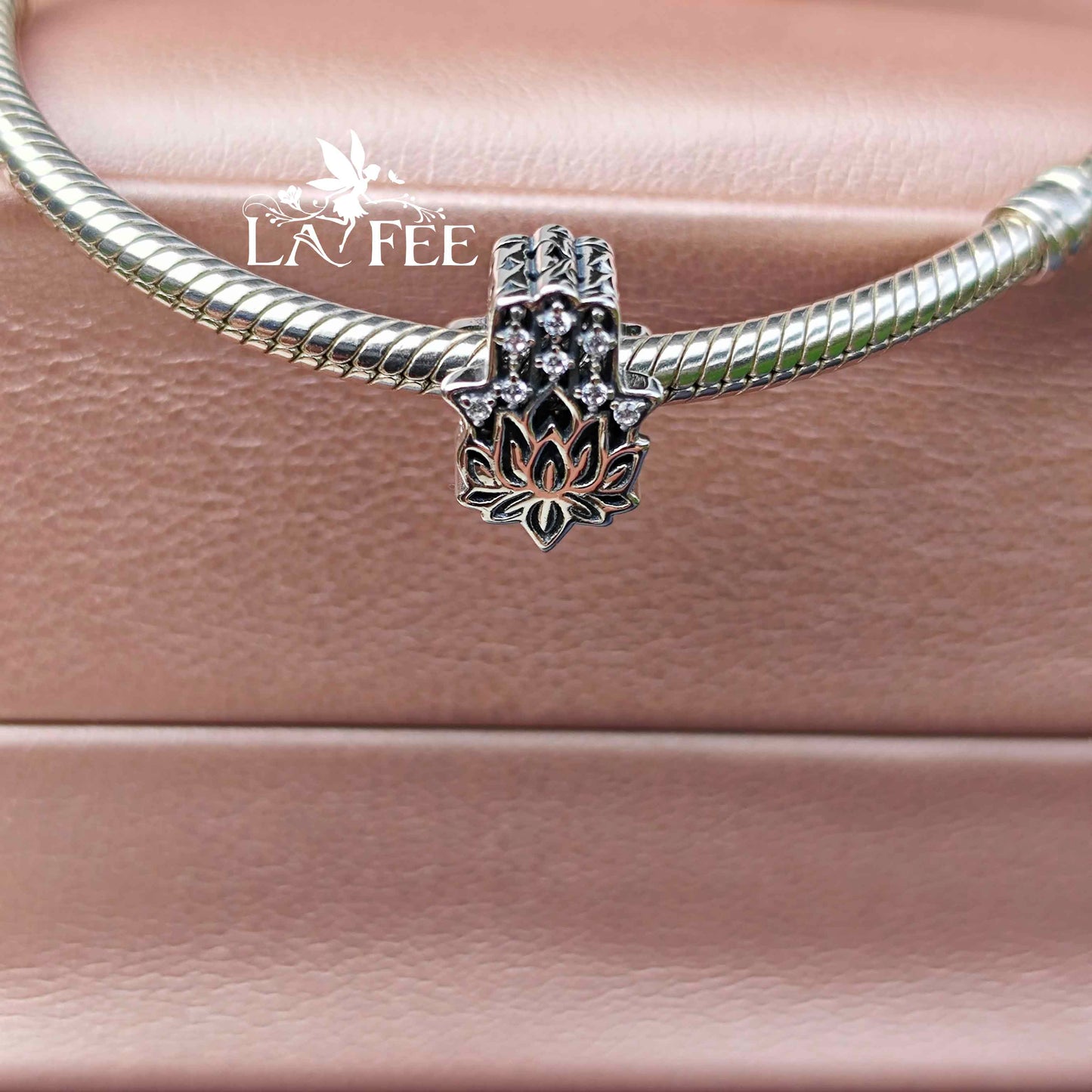 Charm Mano de Fátima Flor de Loto