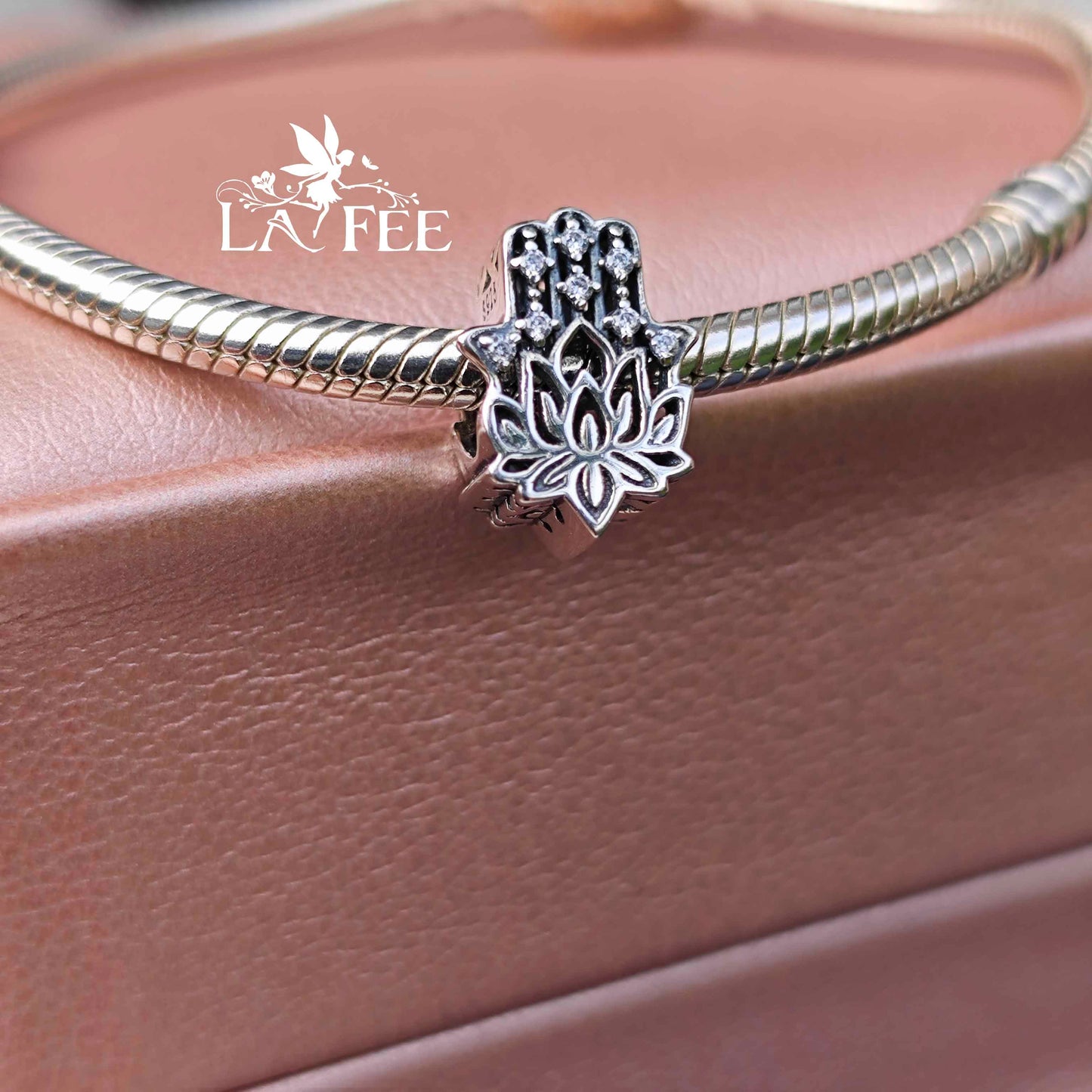Charm Mano de Fátima Flor de Loto