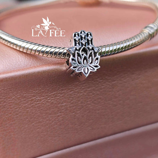 Charm Mano de Fátima Flor de Loto
