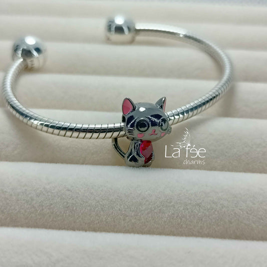 Charm Gatito Negro Rubí