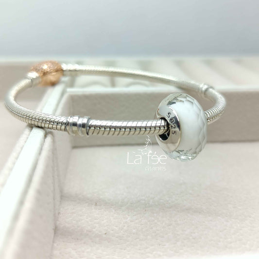 Charm Murano Blanco Hexágonos