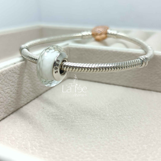 Charm Murano Blanco Hexágonos