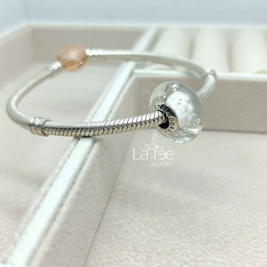 Charm Murano Gotas Blanco