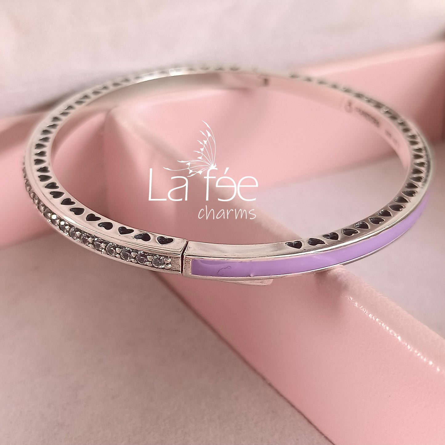 Pulsera Brazalete Ovalado Lila