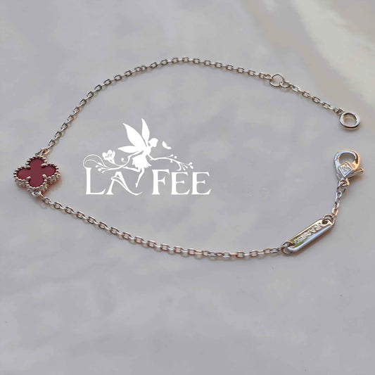 Pulsera Simple Trébol Rojo