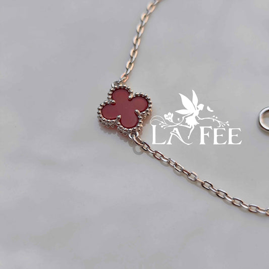Pulsera Simple Trébol Rojo