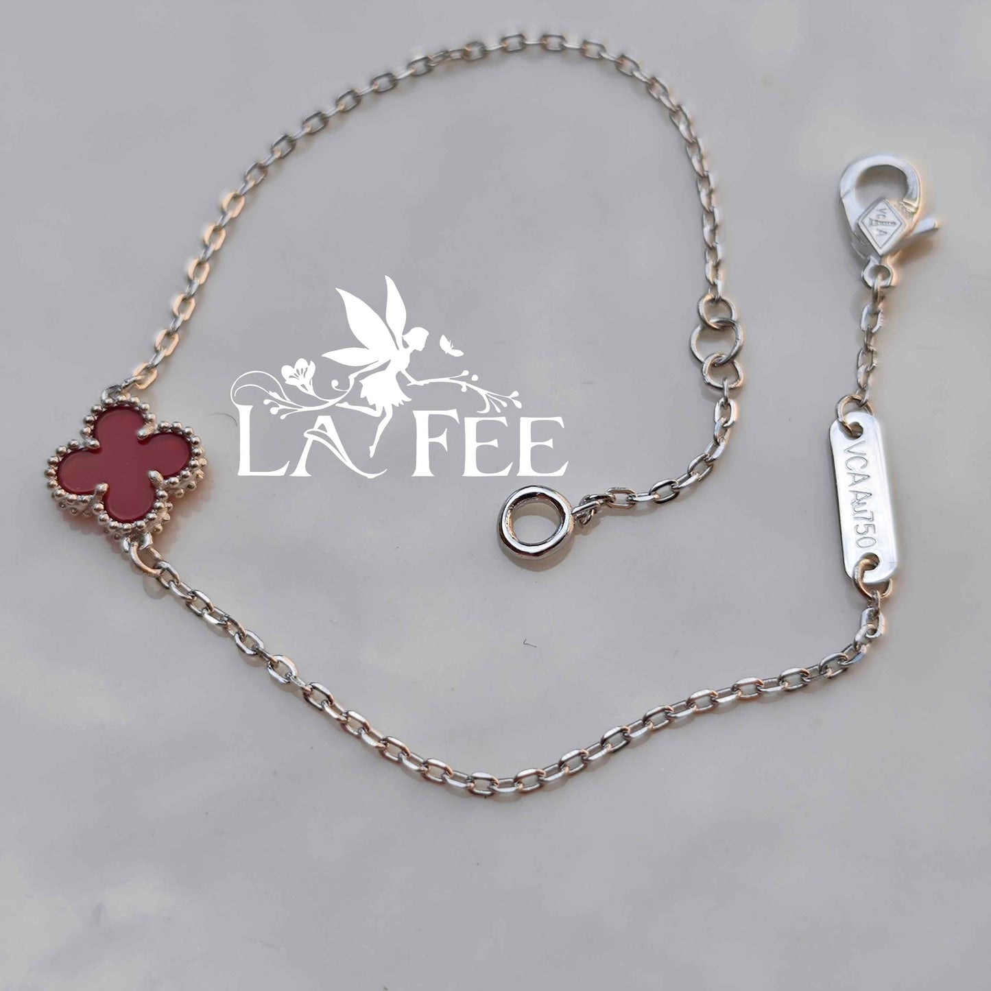Pulsera Simple Trébol Rojo