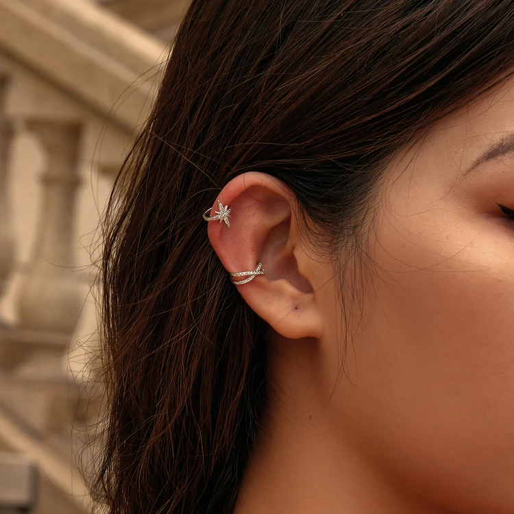 Aros "Ear Cuff" Cruzado