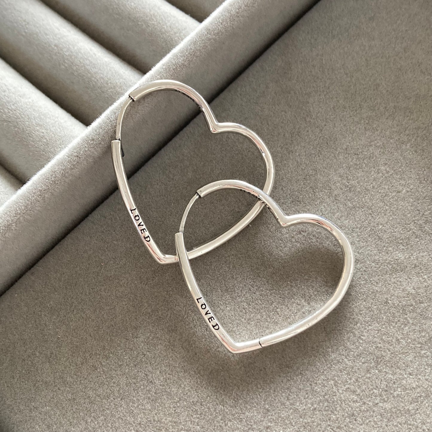 Aros Corazón Color Plata