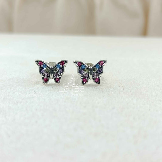 Aros Mariposas de Color