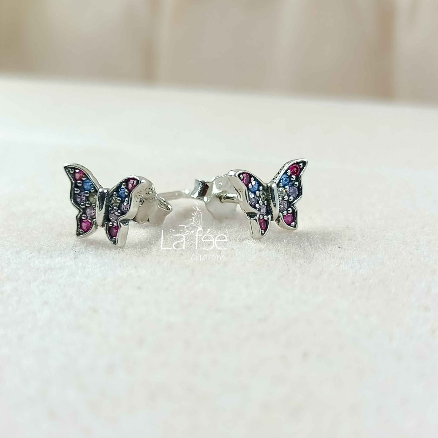 Aros Mariposas de Color