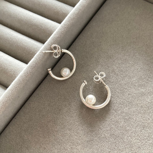 Aros con Perla Lisos