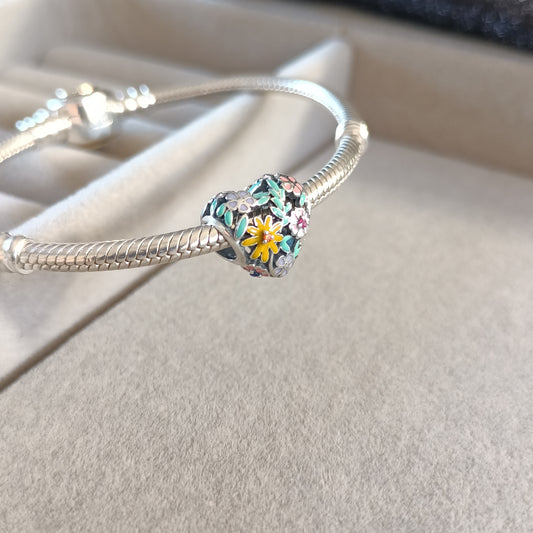 Charm Corazón Flores de Hadas