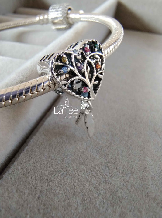 Charm Colgante Árbol de la Vida con Plumas