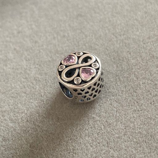 Charm Infinito Corazones Rosa