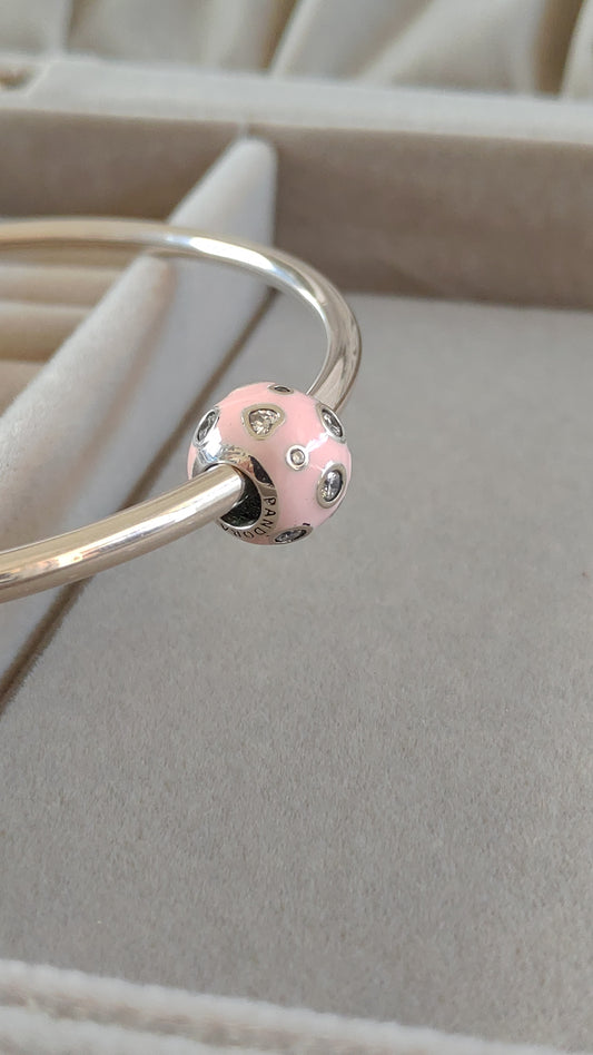 Charm Esfera Rosa con Zircones