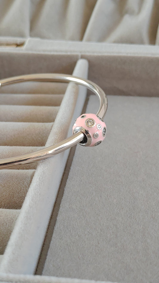 Charm Esfera Rosa con Zircones