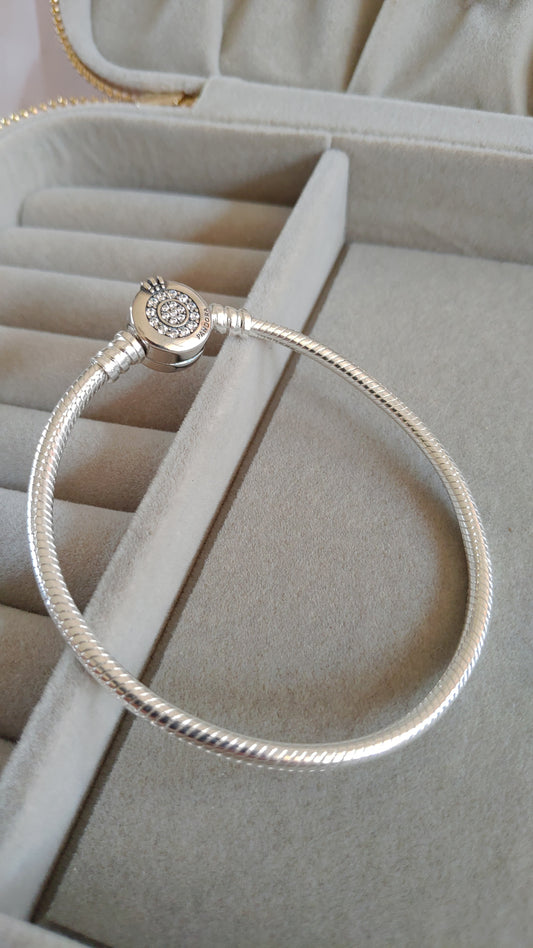 Pulsera con Broche Redondo con Zircones