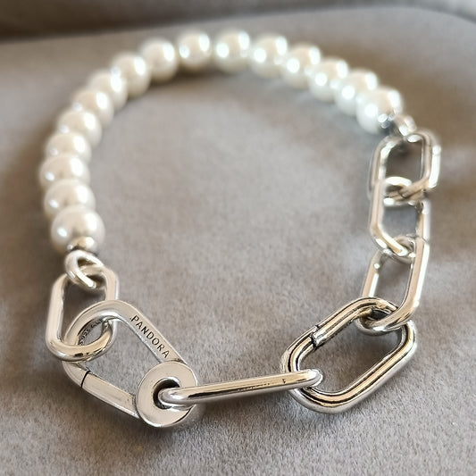 Pulsera Perlas y Eslabones