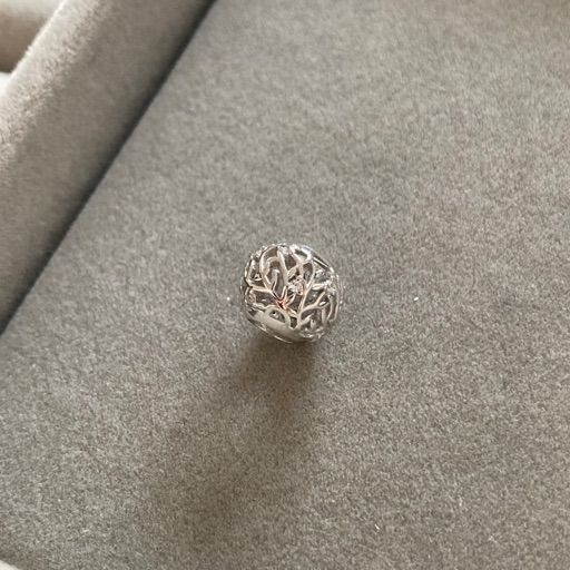 Charm Esfera Plateada con Zircones