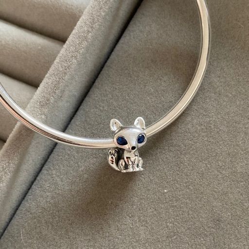 Charm Zorro Plata Ojos Azules