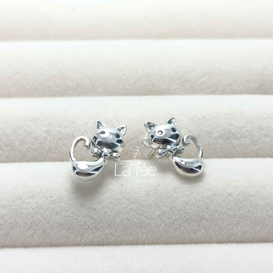 Aros Gatitos de Plata