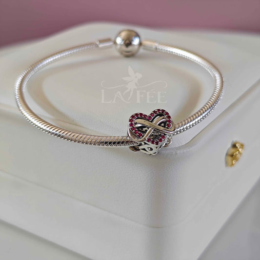 Charm Corazón Infinito Rosa