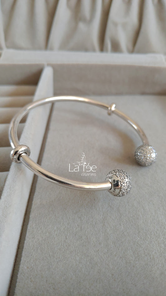 Pulsera Esclava Abierta en Pavé