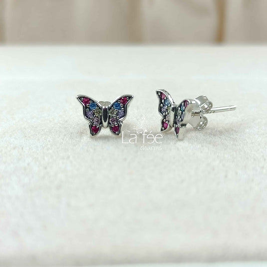 Aros Mariposas de Color
