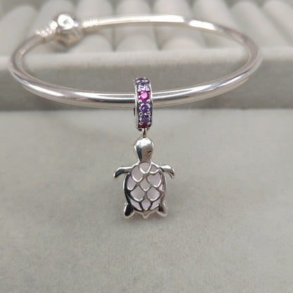 Charm Tortuga Piedra Rosa