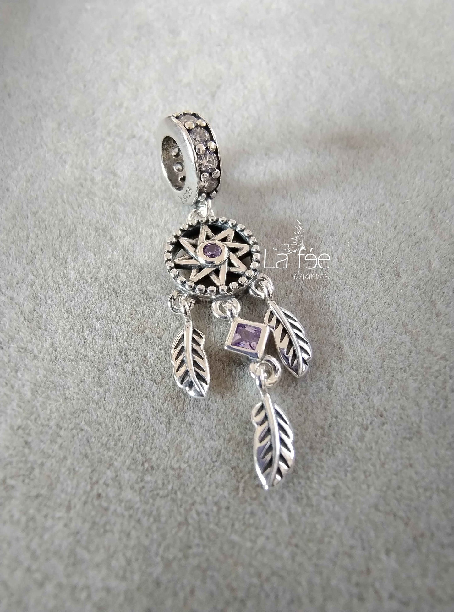 Charm Atrapasueños con Zircón Rosa