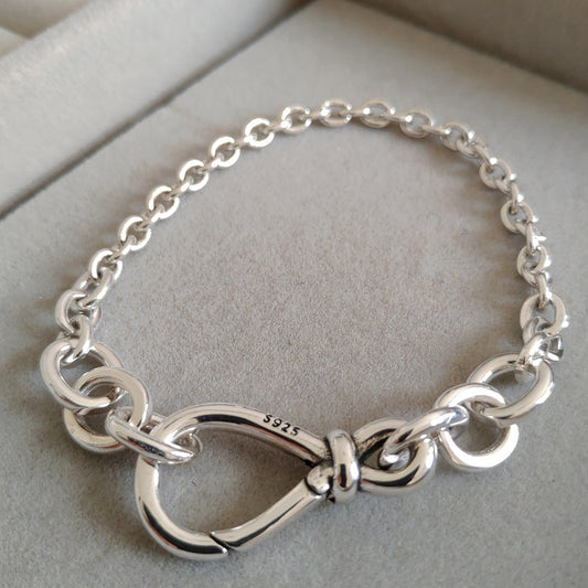 Pulsera Cadena de Plata con Gancho